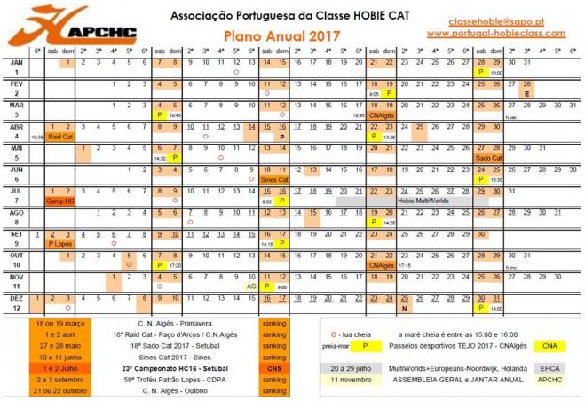 Calendário hobiecat 2017